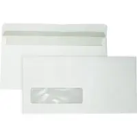 DULA EA5/6 Enveloppen - 110 x 220 mm - Venster links - 100 Stuks - Zelfklevend met plakstrip - 80 gram -