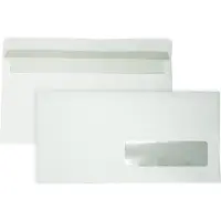 DULA - EA5/6 Enveloppen - 110 x 220 mm - Venster rechts - 500 Stuks - Zelfklevend met plakstrip - 80 gram