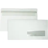 DULA - EA5/6 Enveloppen - 110 x 220 mm - Venster rechts - 250 Stuks - Zelfklevend met plakstrip - 80 gram