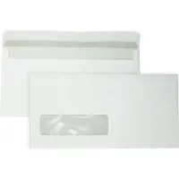 DULA EA5/6 Enveloppen - 110 x 220 mm - Venster links - 50 Stuks - Zelfklevend met plakstrip - 80 gram -