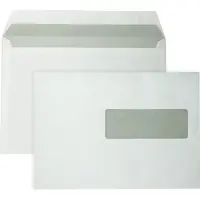 DULA EA5 Enveloppen - Venster rechts -156 x 220 mm - 50 stuks - Wit - Zelfklevend met plakstrip - 80 gram -