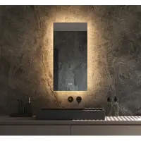 Schaere Badkamerspiegel met indirecte verlichting, verwarming, instelbare lichtkleur en dimfunctie 40×80 cm