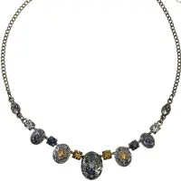 Behave - Ketting - Kort - Vintage met Blauwe en Bruine Kristallen
