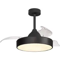 Mantra-Iluminacion LED plafondventilator Alaska Mini zwart DC stil 91 cm CCT Mini, dimbaar, zwart, Woon-/ Eetkamer, Kunststof, Modern