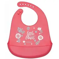Canpol Babies siliconen slabbetje met zakje WILD NATURE rood-4m+ 4+ m