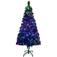 vidaXL Kunstkerstboom met standaard 120 cm glasvezel groen