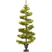 vidaXL Kunstkerstboom met verlichting en pot 120 cm PVC groen