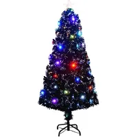 vidaXL Voorverlichte kerstboom met standaard en LED 150 cm glasvezel