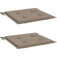 vidaXL Tuinstoelkussens 2 st 40x40x4 cm oxford stof taupe