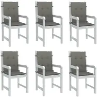vidaXL Stoelkussens 6 st lage rug 100x50x4 cm stof donkergrijs