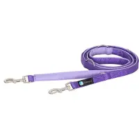 AnnyX 2 voudig verstelbare hondenlijn hondenriem middel- Fun-BOLT-Lavendel-Paars- lengte 175cm voor kleine honden-korte wandellijn