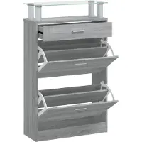 vidaXL Schoenenkast 63x24x104 cm bewerkt hout grijs sonoma eikenkleur