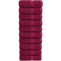 vidaXL Gastendoekjes SOLUND 10 st 600 g/m² 30x50 cm bordeauxrood