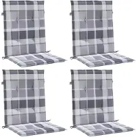 vidaXL Tuinstoelkussens 4 st 100x50x3 cm oxford stof ruitpatroon grijs