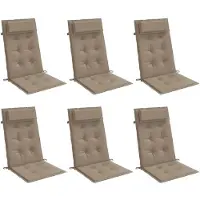 vidaXL Stoelkussens 6 st hoge rug oxford stof taupe