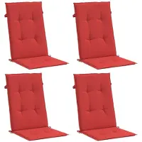 vidaXL Tuinstoelkussens 4 st hoge rug 120x50x3 cm stof rood