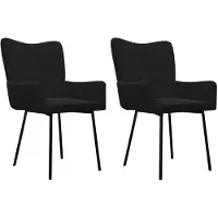 vidaXL Eetkamerstoelen 2 st fluweel zwart