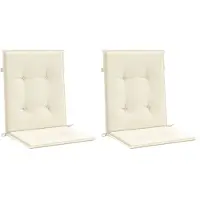 vidaXL Tuinstoelkussen lage rug 2 st 100x50x3 cm oxford stof crème