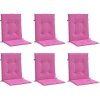 vidaXL Stoelkussens 6 st lage rug stof roze