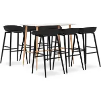 vidaXL 7-delige Barset wit en zwart
