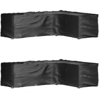 vidaXL Tuinmeubelhoezen L-vormig 2 st 16 oogjes 260x210x80 cm