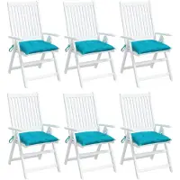 vidaXL Stoelkussens 6 st 50x50x7 cm stof turquoise