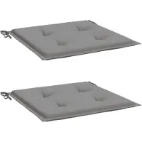 vidaXL Tuinstoelkussens 2 st 50x50x4 cm stof grijs