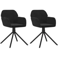 vidaXL Eetkamerstoelen draaibaar 2 st fluweel zwart