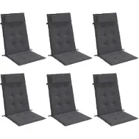 vidaXL Stoelkussens 6 st hoge rug oxford stof antracietkleurig