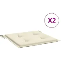vidaXL Tuinstoelkussens 2 st 40x40x4 cm oxford stof crèmekleurig