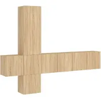 vidaXL 5-delige Tv-wandmeubelset bewerkt hout sonoma eikenkleurig