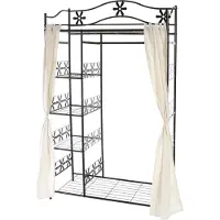 MCW Metalen kapstok Geneva, kapstok garderobe metalen plank 172x100x43cm ~ met gordijn
