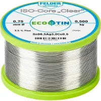 FELDER ISO-Core Clear SAC305 Soldeertin Spoel Sn96,5Ag3Cu0,5 0.500 kg 0.75 mm