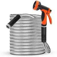 FlinQ RVS Flexibele Tuinslang tot 30 meter - Waterslang met Sproeikop - Flexibel dus geen Knopen