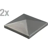 Alberts 866983 paalkap voor vierkante metalen paal | om vast te lassen | staal | afmetingen 150 x 150 mm | set van 2