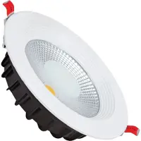 BES LED LED Downlight - Verona - Inbouw Rond 20W - Helder/Koud Wit 6400K - Mat Wit Aluminium - Ø195mm