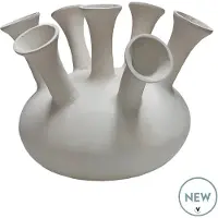 Vase the World Toetervaas Amsterdam | 7 toeters | Metaal | Tulpenvaas | ivory | Ø43 x H33 cm |