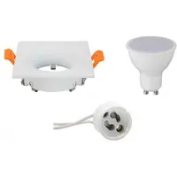 BES LED LED Spot Set - GU10 Fitting - Inbouw Vierkant - Mat Wit - 4W - Warm Wit 3000K - 85mm