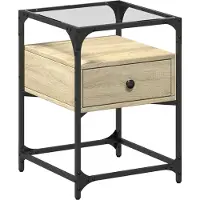vidaXL Nachtkastje 40x40x55 cm bewerkt hout sonoma eikenkleurig