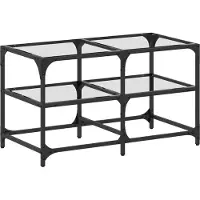vidaXL Salontafel met transparant glazen blad 78,5x40x45 cm staal