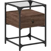 vidaXL Nachtkastje 40x40x55 cm bewerkt hout bruin eikenkleur