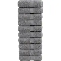 vidaXL Premium washandjes SOLUND 10 stuks grijs 30x30 cm 600 g/m²