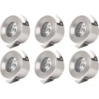 BES LED LED Veranda Spot Verlichting 6 Pack - Mony - Inbouw Rond 1W - Natuurlijk Wit 4200K - Mat Chroom Aluminium - Ø33mm