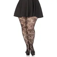 Leg avenue - Wild Rose Net panty - Zwart