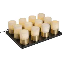 QAZQA Set van 12 gouden RGBW oplaadbare tafellampen incl. laadstation - Alessia