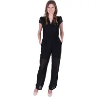 Sarcia.eu John Zack Zwarte, elegante jumpsuit - korte mouw