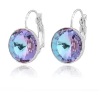 LGT JWLS Oorbellen Dames met Multicolor Glassteen en Zilveren Laag