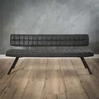 Dimehouse Industriële eetkamerbank Madrid antraciet 180 cm