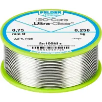 FELDER ISO-Core Ultra-Clear Sn100Ni+ Soldeertin, loodvrij Spoel Sn99,25Cu0,7Ni0,05 0.250 kg 0.75 mm