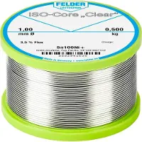 FELDER ISO-Core Clear Sn100Ni+ Soldeertin Spoel Sn99,25Cu0,7Ni0,05 0.500 kg 1 mm